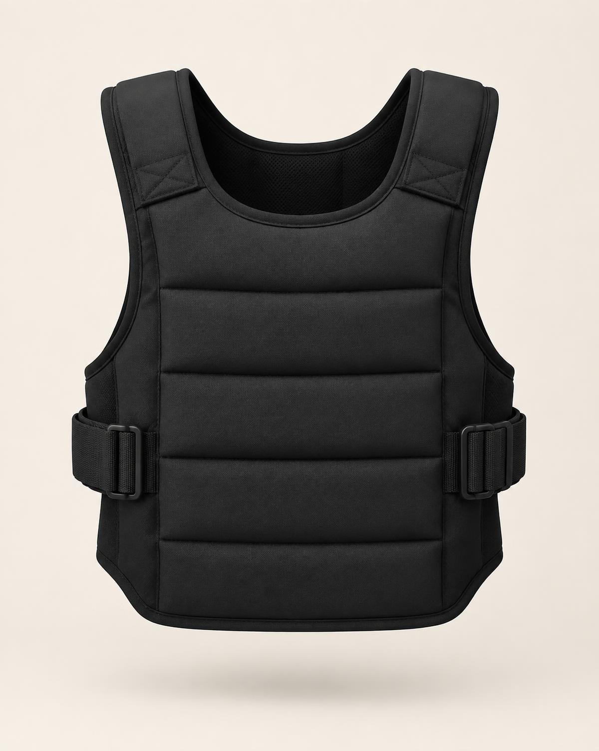 WALK 4 weighted walking vest in black, front view